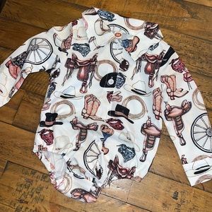 Western little boys onsie / bodysuit / one piece 12 months size